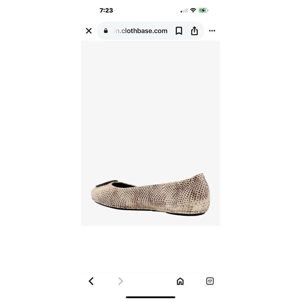 Tory Burch MINNIE TRAVEL BALLET STAMPED SNAKE LEATHER NWB Size 5